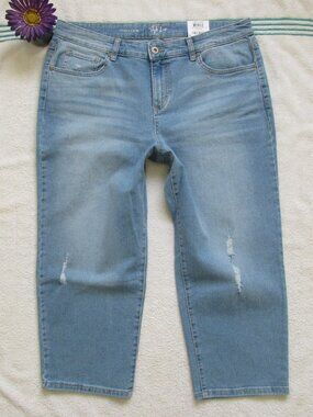 New Style & Co. Jeans Size 14 Distressed Capri Denim